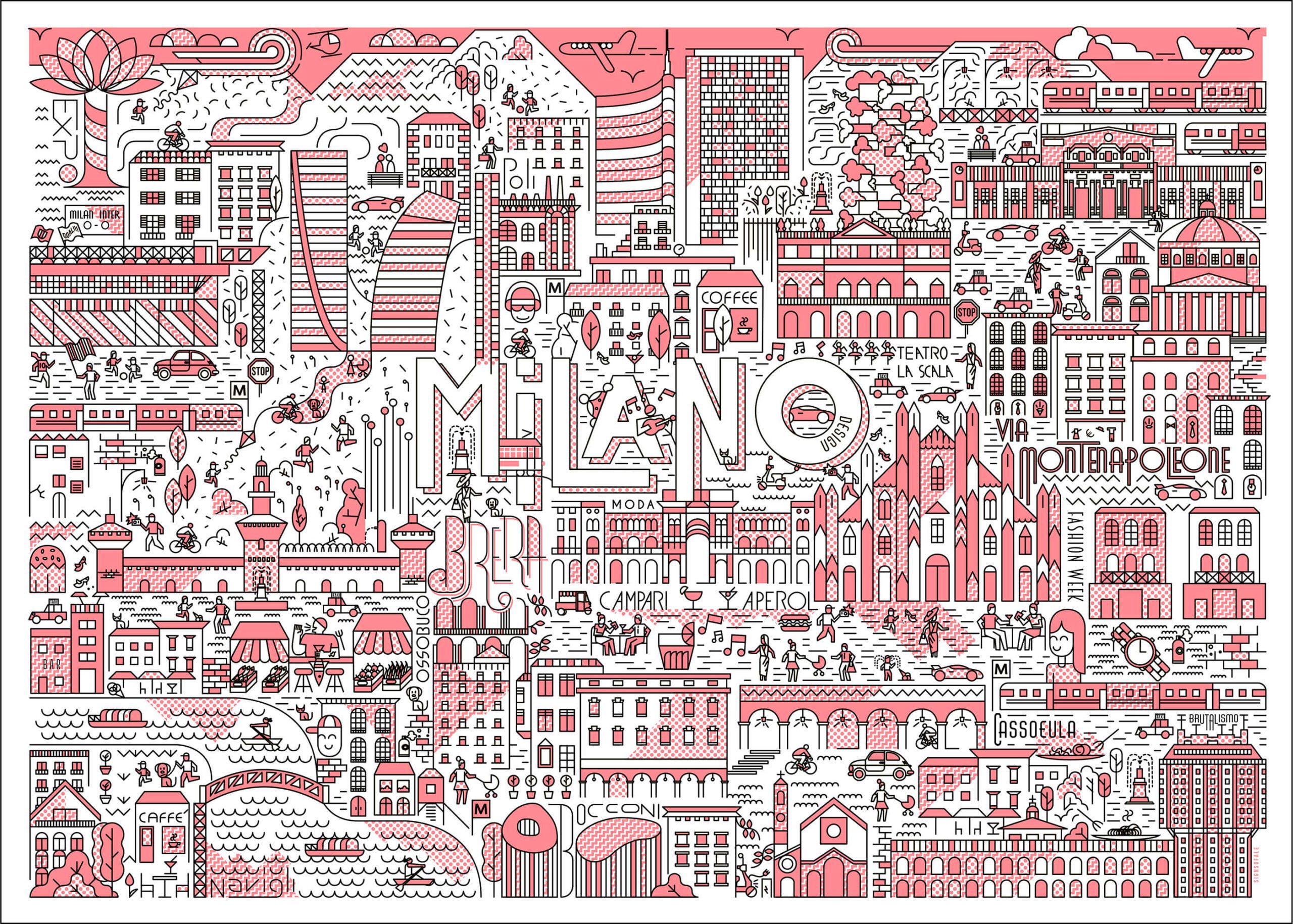 Milano life - illustrazione di Alessio Cottino