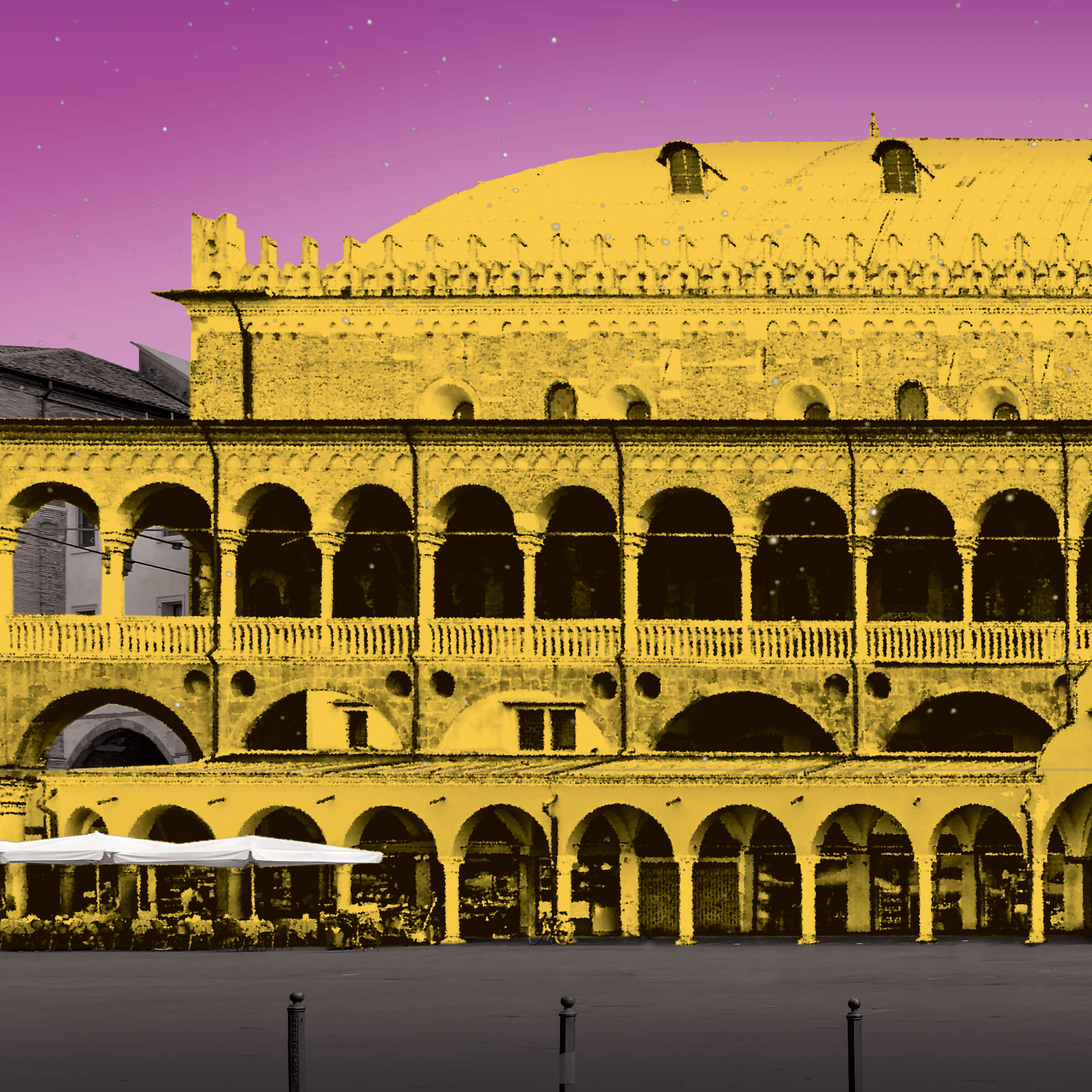 Piazza delle Erbe, Padova - Illustrazione di Alessio Cottino