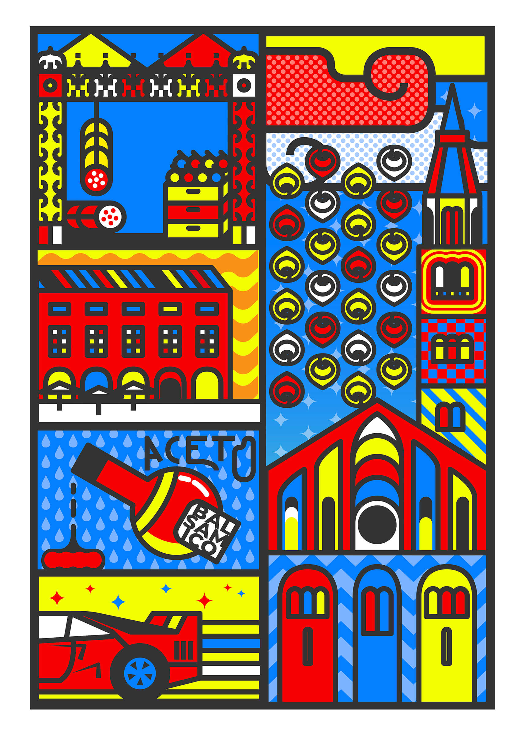 Icons of Modena - illustrazione di Alessio Cottino