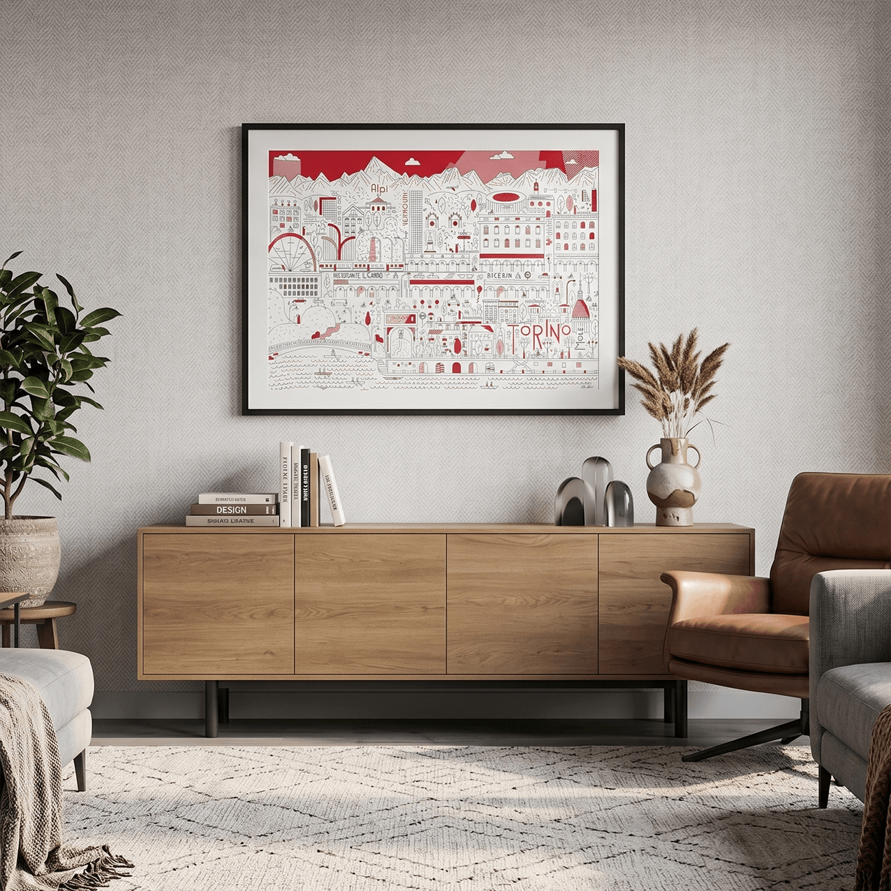 Torino life red pattern | street print - immagine 2